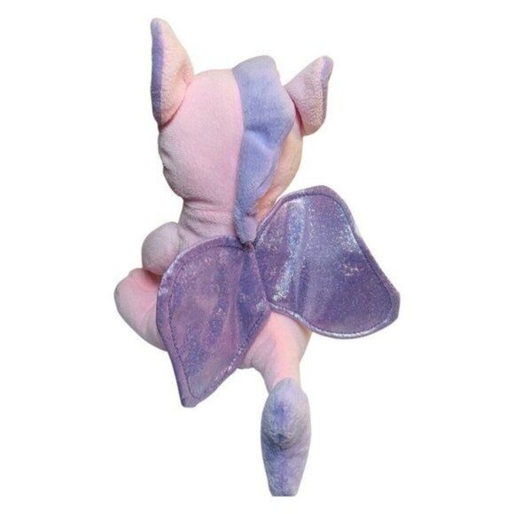 Inter American Plush Pink Dragon Purple Glitter Wings Stuffed Animal Toy 12” - Picture 4 of 5